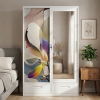 Armoire en acier avec tiroirs, placard de rangement en métal avec tringle de suspension pour chambre à coucher et maison