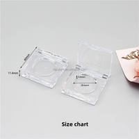AUF LAGER OHNE MINDESTBESTELLMENGE Quadratische Transparente Runde Gitter-Monochrom-Lidschattenbox Lippenstift Highlighter Concealer Probe Leere Box