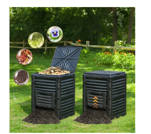 Bac à <span class=keywords><strong>compost</strong></span> <span class=keywords><strong>de</strong></span> jardin en plastique grande capacité 300L, bac à <span class=keywords><strong>compost</strong></span> résistant aux intempéries - Product Image 3