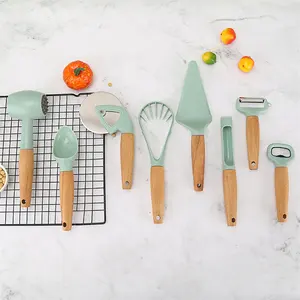 Neuankömmling Holzgriff Smart Utensilien Gadgets 9 Stück Home Kitchen Tools Zubehör und Küchen helfer Set