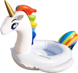 PVC çocuklar unicorn at şişme bebek su havuzu şamandıra yüzmek koltuk yüzme simidi