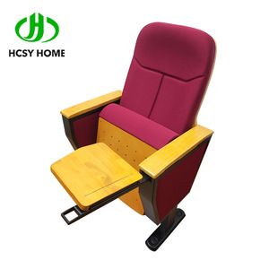 เก้าอี้หอประชุม Hechuang รุ่น P826-1 สีน้ำเงิน หุ้มเบาะ พร้อมที่วางแขนไม้ เฟอร์นิเจอร์โรงละคร สำหรับโรงเรียนและโรงแรม - Product Image 2