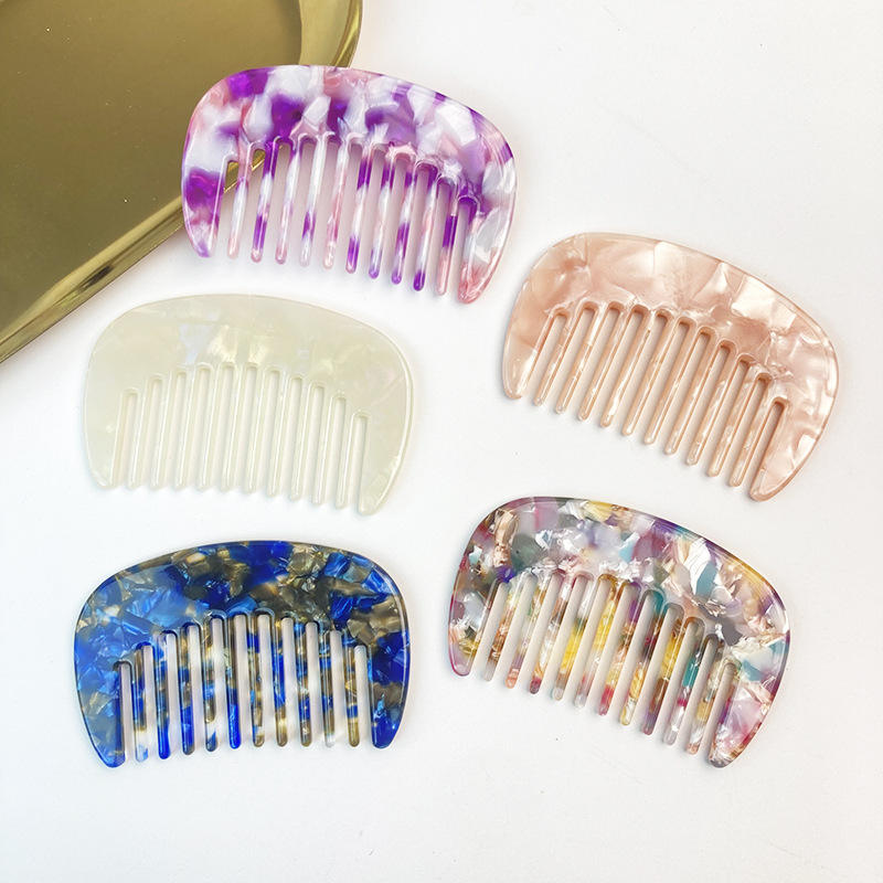 Mini Acetate Wide Tooth Hair Detangling Comb Portable Travel Large ...