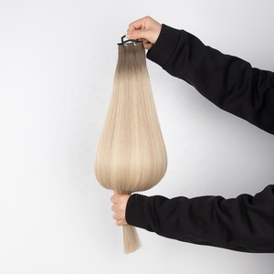 Extensions de Cheveux Humains Remy Vierges Russes Double Tirage Meilleure Qualité <span class=keywords><strong>Blond</strong></span> Clair à Coudre Genius Weft - Product Image 4