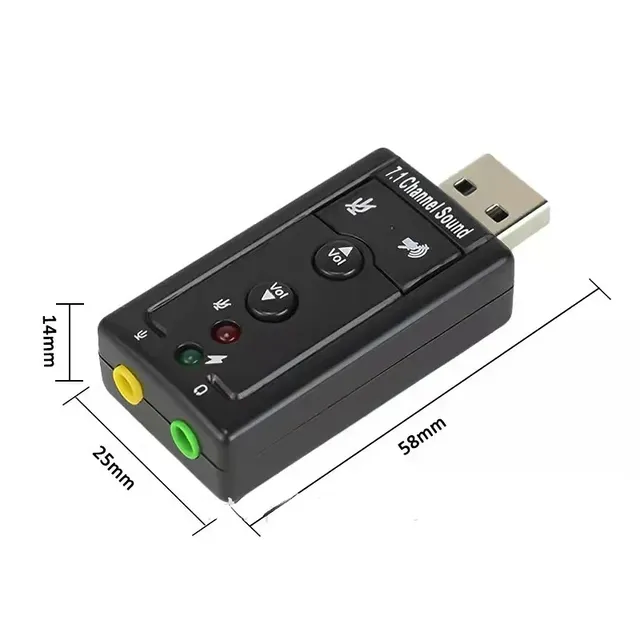 USB 2.0 External 7.1 Sound Card for PC Laptop Mac OS Built-In Adjustable Audio Sound Cards & Mixers