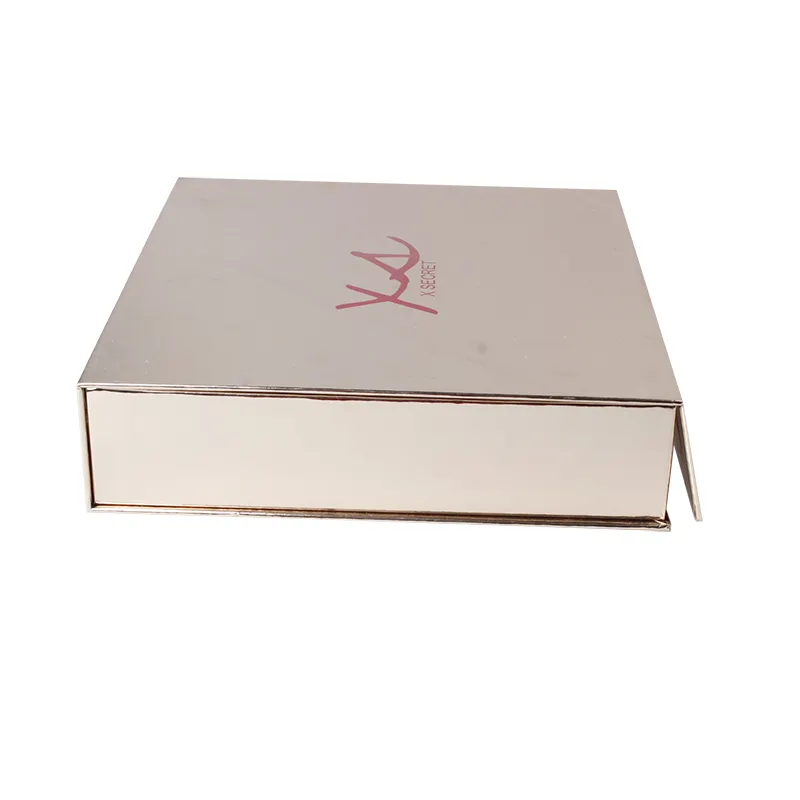 Papel magnético luxuoso em forma de livro, logotipo personalizado, cor holográfica, papelão, caixa de ouro