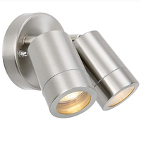 Lampe murale extérieure décorative en acier inoxydable, étanche, réglable, à 2 têtes, en verre trempé, GU10 35W 2700K