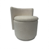Fauteuil pivotant en fausse fourrure blanc crème
