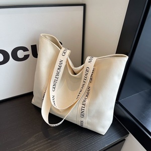 Bolso de mano deportivo de lona de algodón con logotipo impreso y correa de marca personalizada para gimnasio - Product Image 5
