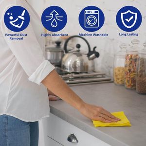 <b>Microfiber</b> Absorbent Cloth Plain Style for Kitchen Cleaning Lint-Free and Streak-Free for Drying Warp Cleaning <b>Towel</b> - Product Image 3