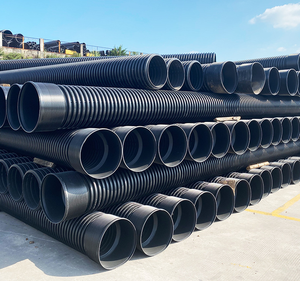 Tuyau ondulé double paroi en PEHD SN4 800 mm rond, longueur et couleur personnalisées, filets en plastique moulés, marque NETE - Product Image 1