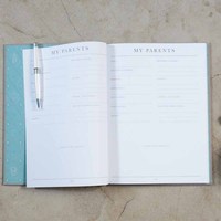Carnet A5 personnalisé en tissu de lin bleu bébé livre Journal enregistrement croissance souvenirs relié fil à coudre feuille emballage de boîte-cadeau