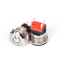 Interrupteur à bouton-poussoir momentané en métal de 22 mm, étanche IP67, pour applications industrielles et marines, contrôle industriel en métal IP67 de 22 mm