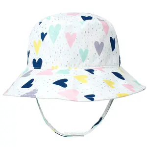 Topi Bucket Upf 50 + pelindung matahari, topi ember musim panas anak, topi matahari kartun lucu