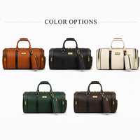 Sac de voyage d'affaires avec petite pochette cylindrique, sac de sport en cuir à motifs avec plaque métallique, sac à main pour homme