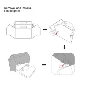 Housse de protection solaire anti-rayures pour écran de télécommande en PU noir 135g pour Mini3Pro/Mavic <span class=keywords><strong>3RC</strong></span> Pro - Product Image 5