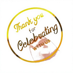 Etiquetas Adhesivas de Vinilo Transparente con Estampado Dorado, Resistentes al Agua, Personalizadas, en Rollo, con Forma Irregular, para Regalos, Gran Venta - Product Image 2