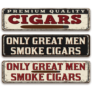 Letrero Metálico Retro de Primera Calidad con Diseño de Cigarros, <span class=keywords><strong>Solo</strong></span> los Hombres Grandes Fuman Cigarros, Decoración para Cuarto de Hombre, Bar, Placa Decorativa de Pared - Product Image 1