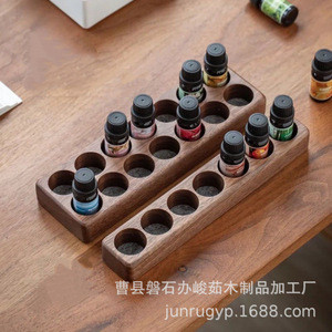 Wooden Essential Oil Storage Rack <b>Desktop</b> 12 Holes Cosmetic Organizer For Perfume Lipstick Sample Display - Product Image 3