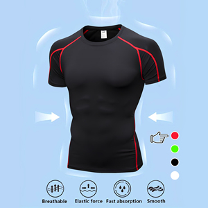 Completo Set Sportivo da <span class=keywords><strong>Uomo</strong></span>: T-Shirt a Compressione in Maglia e Pantaloncini Aderenti, Elasticizzati, <span class=keywords><strong>Slim</strong></span> <span class=keywords><strong>Fit</strong></span>, Stampati, Ideali per il Fitness e lo Sport - Product Image 5