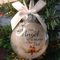 Heaven 8 cm weißer Feder-Ornament-Anhänger, Kunststoffkugel, Kreisform mit Namen von Verwandten, zum Aufhängen im Schlafzimmer, als Erinnerungsstück