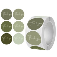 Autocollant adhésif en vinyle découpé rond de 1 pouce avec impression couleur de logo personnalisé et message de remerciement