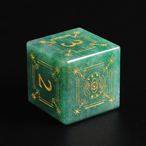 סט קוביות D&D מאבני חן, 7 יחידות, אוונטורין, אבן טבעית, דוגמא ירוקה, קוביות פוליהדרליות, יצרן קוביות RPG בהתאמה אישית לפי הזמנה - Product Image 2