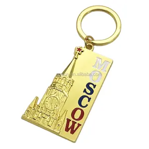 Altın kaplama moskova anahtarlık çan kulesi Belfry kilisesi rusya tasarım anahtarlıklar hatıra özel metalik anahtarlık