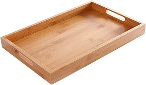 Plateau de service rectangulaire en bois de manguier naturel fait à la main service de table de cuisine décoratif restaurant hôtel maison plateau de service alimentaire - Product Image 5