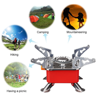 Réchaud de Camping Portable brûleur BBQ pique-nique réchaud extérieur pliable camping mini carré pliant coupe-vent réchaud à gaz Butane