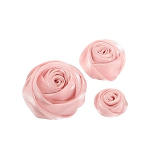 Fleurs 3D faites à la main en gros, <span class=keywords><strong>multicolores</strong></span>, accessoires pour coiffure, fleurs décoratives en dentelle, fleurs en mousseline, ruban en organza - Product Image 1