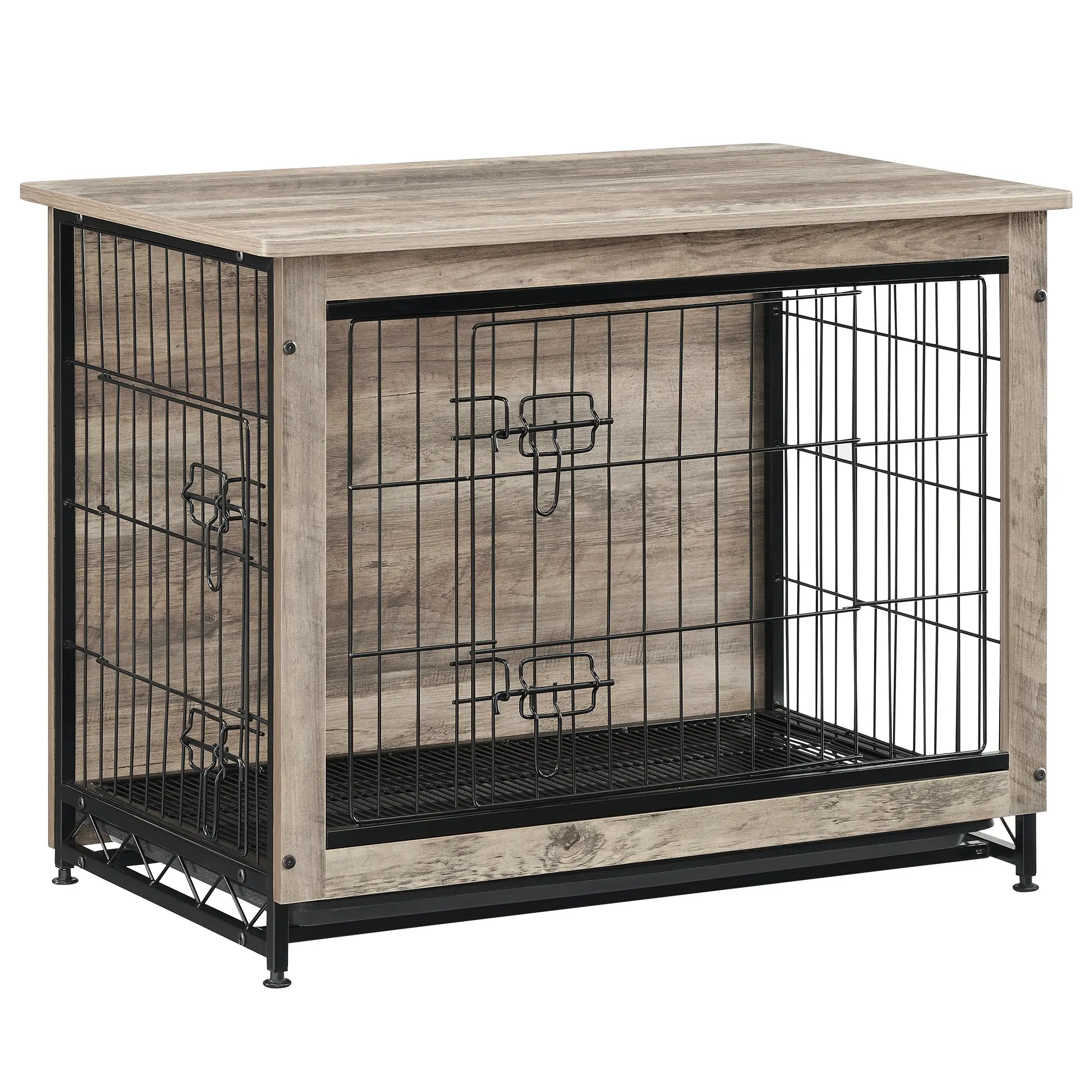 Feandrea Large Crate House Wooden Dog Kennels For Dog Heavy Duty Cage Indoor Dog Crate Furniture