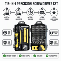 Kit de tournevis magnétique de précision 115 en 1, mini-tournevis, outils de réparation pour téléphone portable, iPad, appareil photo, tablette, PC, montre