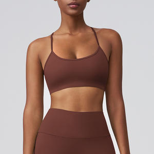 High Quality Women's Gym <strong>Sports</strong> <strong>Bra</strong> With Padded Spaghetti Strap Workout <strong>Bra</strong> Plus Size Lightweight And Breathable Front Logo - Product Image 5