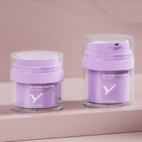 Flacons pompe airless de luxe 50 ml en PET, PP, ABS pour emballage cosmétique, logo personnalisé, en plastique, pour sérum, crème visage, tonique, soin de la peau 100 ml