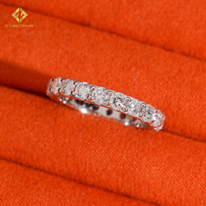 แหวนเพชรทรงกลมแบบ Eternity Band  3 มม.  ประดับเพชรเม็ดเดี่ยว  งานแต่งงานสุดหรู  เงินแท้ S925  เพชรเพาะเลี้ยงในห้องปฏิบัติการ  พร้อมใบรับรอง IGI  สำหรับทั้งชายและหญิง - Product Image 4