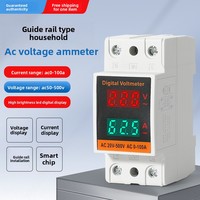 Zsc45-2042Va Tampilan Digital Meteran Tegangan Arus AC Tampilan Ganda 220V/380V Tipe Rel Panduan Fase Tunggal Dengan Catu Daya DC Abongl