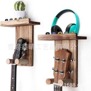 Wooden <b>Wall</b> <b>Hanging</b> Rack With Hooks For Ukulele And Display <b>Storage</b> Living Room <b>Wall</b> Mounted Type Rectangle Shape - Product Image 3