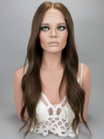 Peluca de Cabello Humano Virgen con Nudos Judíos, Ondas Corporales, Balayage Rubio Ceniza, Top de Encaje, 180% de Densidad para Uso Diario Femenino