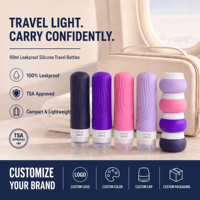 Ensemble de 14 flacons de voyage en silicone, étanches, empilables, trousse de toilette avec étui de voyage, vente en gros directe d'usine