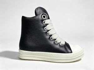 Zapatillas Casuales Retro de Plataforma Alta con Cordones Planos Anchos de Cuero Genuino - Product Image 4
