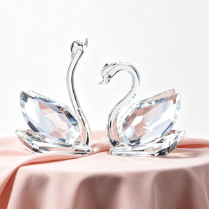 Venta al por Mayor de Adornos de Cisnes de Cristal Transparente, Pequeños Animales de Cristal, Cisnes Dobles, Regalos para Fiestas y Eventos, Personalizados - Product Image 2
