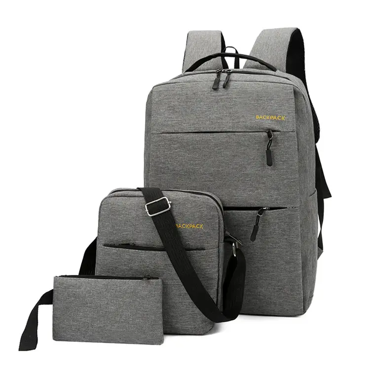 Conjunto de 3 mochilas antirrobo para hombre y mujer, morral de negocios con USB para ordenador portátil, 2019