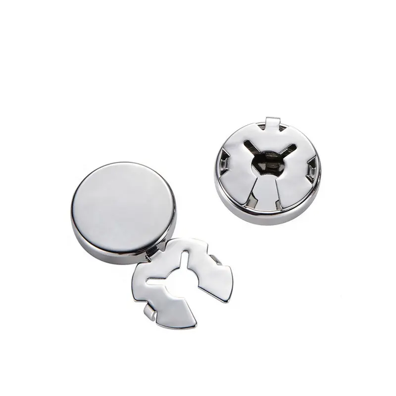 17.5 mmCouvre-boutons en métal pour hommes Boutons de manchette à clip pour chemises pour hommes Rond avec bouton de manchette quatre couleurs or et argent ordinaire