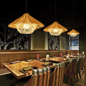 Lampe suspendue en rotin tressé artisanal moderne, <span class=keywords><strong>abat</strong></span>-<span class=keywords><strong>jour</strong></span> en bambou et bois, éclairage rétro <span class=keywords><strong>pour</strong></span> la maison, lustre suspendu tissé - Product Image 1