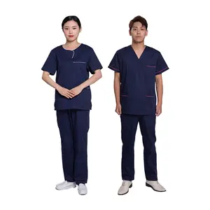 Various design Custom Operating Room Wash Gown Cotton Short Sleeve Hospital Overalls Stretch Suit Surgical Gown scrubs