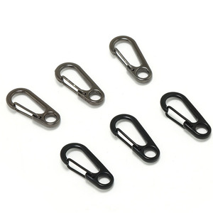Mini mousqueton à ressort en alliage de zinc électroplaqué noir, porte-clés métallique de luxe pour l'art et les objets de collection, étanche - Product Image 2