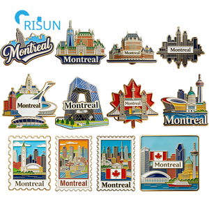 Cadeaux Souvenirs Personnalisés Canada Drapeau Canadien Montréal Aimant de Réfrigérateur Épingle de Revers Badge Broche Épingle Émaillée Personnalisée Montréal - Product Image 1