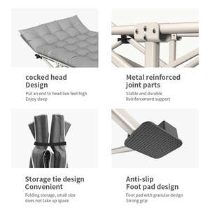 Lit de camping pliable léger et réglable en hauteur, lit de camping pliable pour l'extérieur, équipement de voyage - Product Image 4