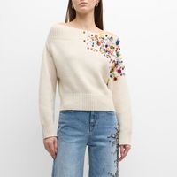 Sweater wanita Satu leher kustom dekorasi kancing Pullover atasan rajut tanpa tali seksi Sweater wanita Pullover longgar warna polos